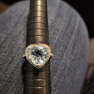 Blue and White Topaz Ring
